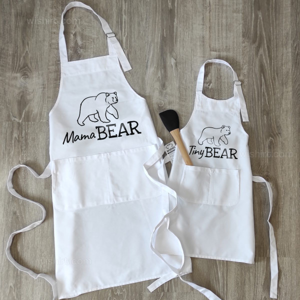 Mama Bear Tiny Bear Matching Aprons