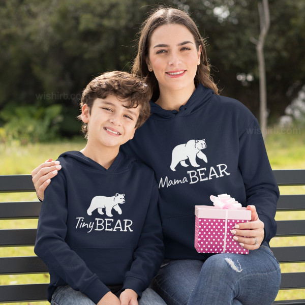 Conjunto de Sweatshirts com Capuz Mama Bear Tiny Bear