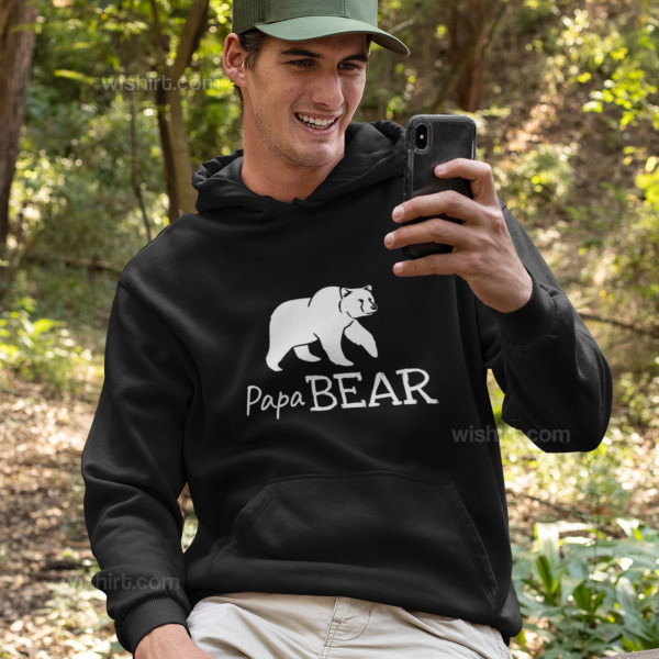 Sweatshirt com Capuz Papa Bear para Homem