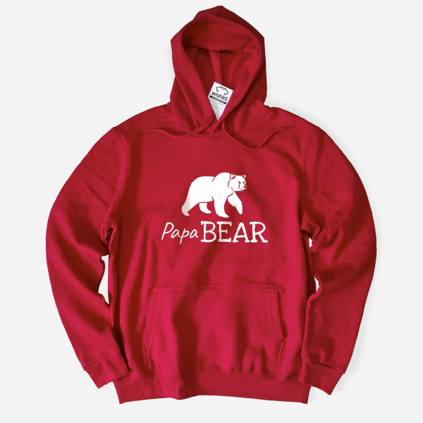 Sweatshirt com Capuz Tamanho Grande Papa Bear para Homem