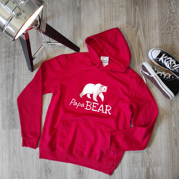 Sweatshirt com Capuz Tamanho Grande Papa Bear para Homem