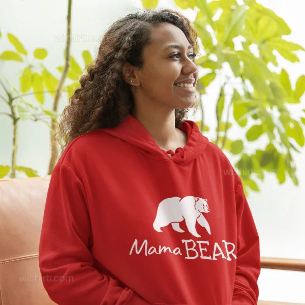 Sweatshirt com Capuz Mama Bear para Mulher - Wishirt