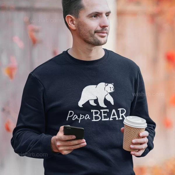 Sweatshirt Papa Bear para Homem - Wishirt T-shirts