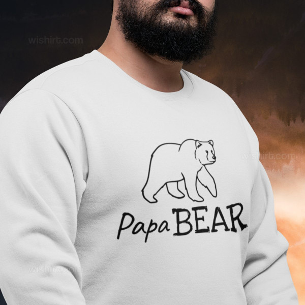Sweatshirt Tamanho Grande Papa Bear para Homem