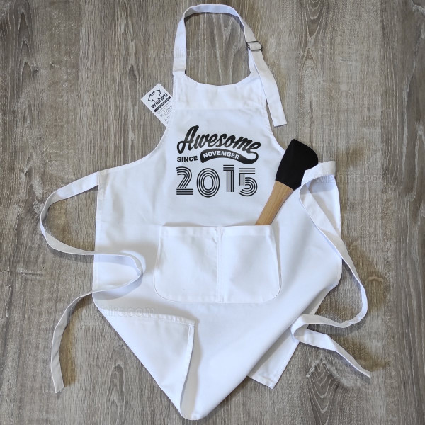 Awesome since Kid's Apron - Customizable Month and Year