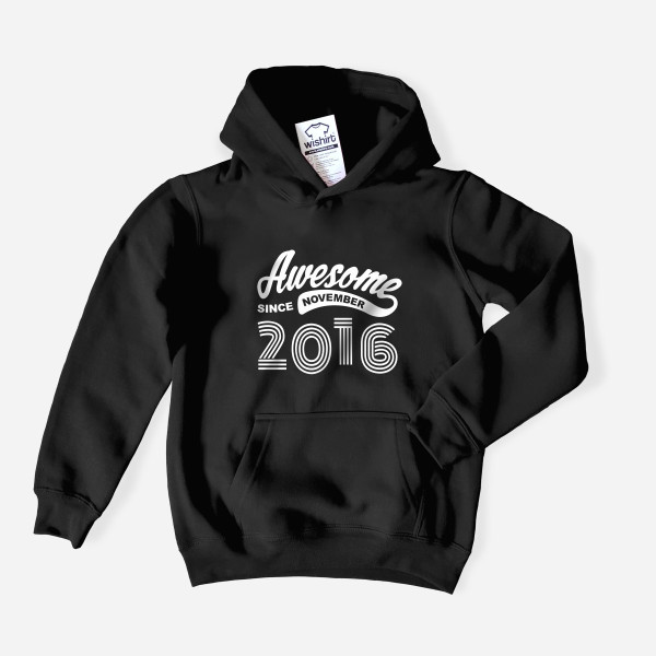 Sweatshirt com Capuz Awesome Criança - Mês e Ano Editável