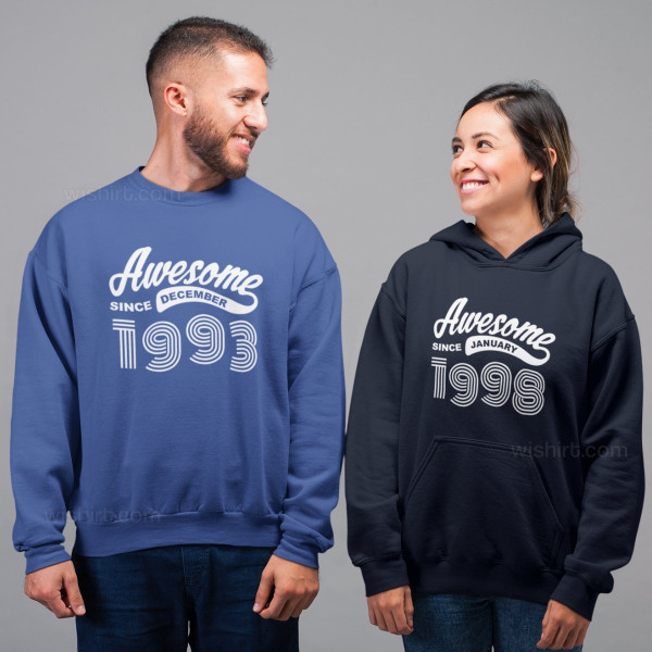 Sweatshirt Awesome since - Mês e Ano Personalizável 