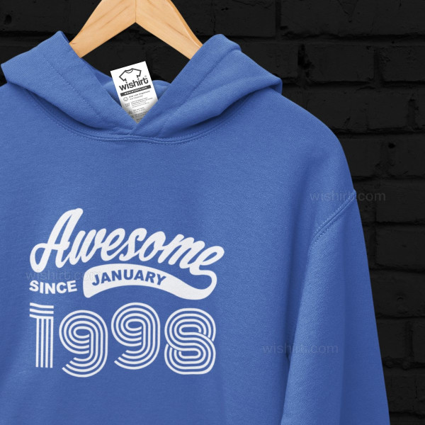 Awesome since Large Size Hoodie - Custom Month and Year