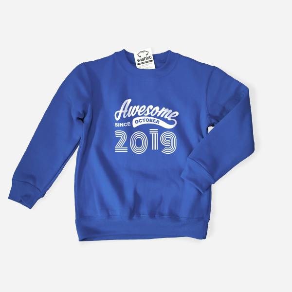 Sweatshirt Awesome since Criança - Mês e Ano Personalizável