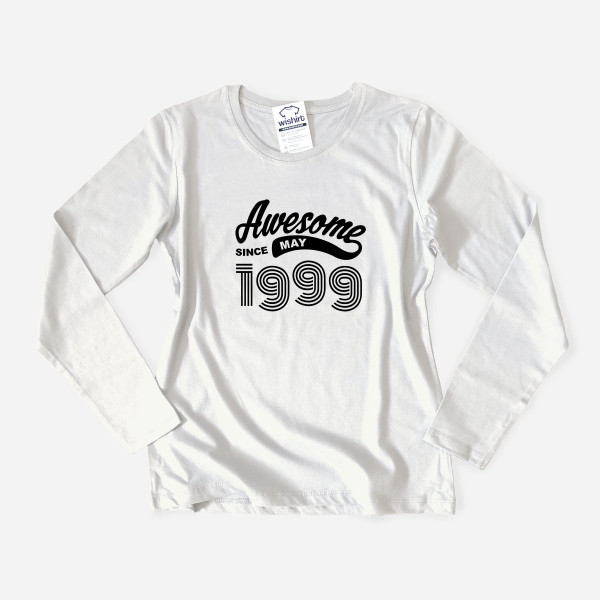 Awesome Women's Long Sleeve T-shirt - Custom Month and Year