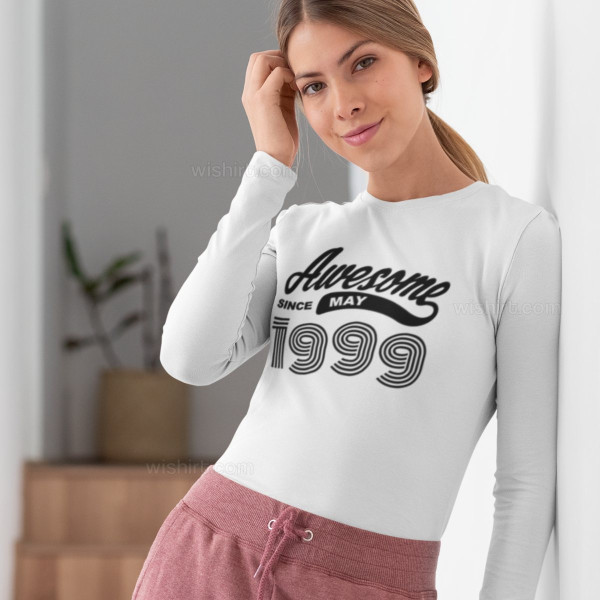 Awesome Women's Long Sleeve T-shirt - Custom Month and Year