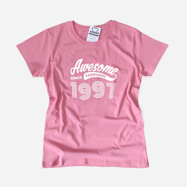 T-shirt Awesome since Mulher - Mês e Ano Personalizável