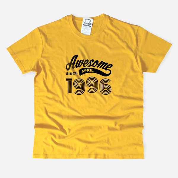 T-shirt Awesome since Homem - Mês e Ano Personalizável 