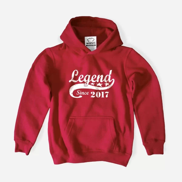 Sweatshirt com Capuz Legend since Ano Personalizável Criança Sweatshirt com Capuz Legend since Ano Personalizável Criança