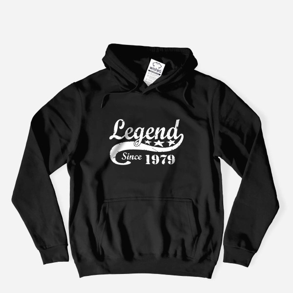 Sweatshirt Capuz Tamanho Grande Legend since Ano Editável