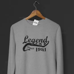 Sweatshirt Tamanho Grande Legend since Ano Personalizável