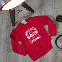 Sweatshirt Legends are Born para Criança - Mês Personalizado