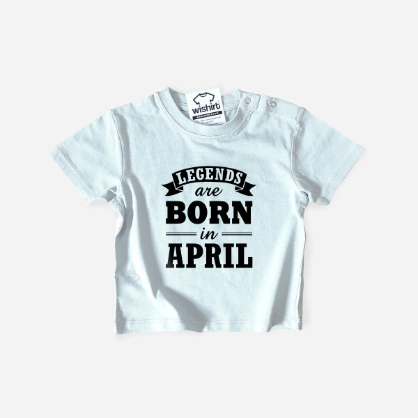 T-shirt Legends are Born in para Bebé - Mês Personalizado