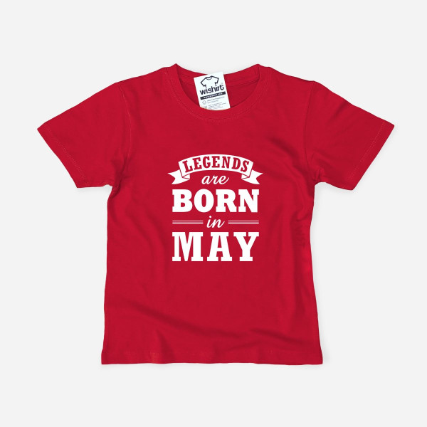 T-shirt Legends are Born in para Criança - Mês Personalizado