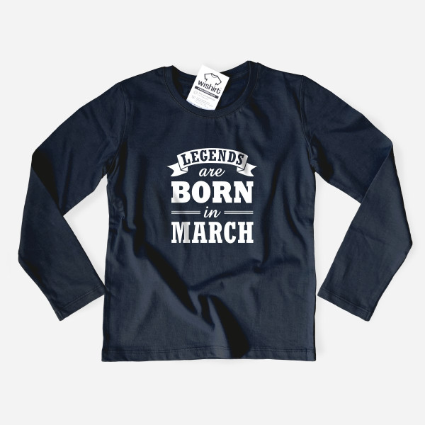 Legends are Born Kid's Long Sleeve T-shirt - Custom Month