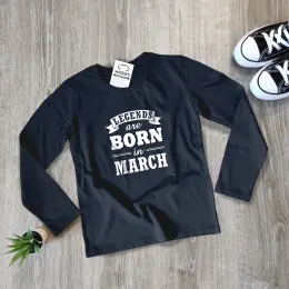 Legends are Born Kid's Long Sleeve T-shirt - Custom Month