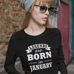 Legends are Born Women's Long Sleeve T-shirt - Custom Month