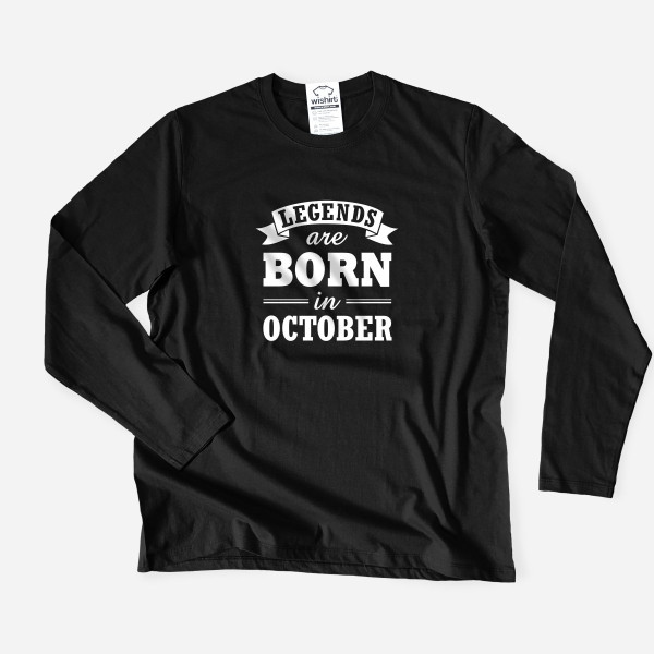 Legends are Born Men's Long Sleeve T-shirt - Custom Month