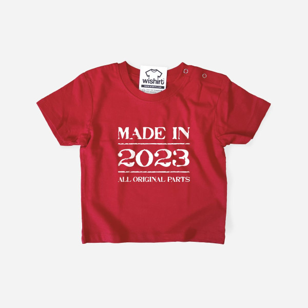 T-shirt Made in All Original Parts Bebé - Ano Editável