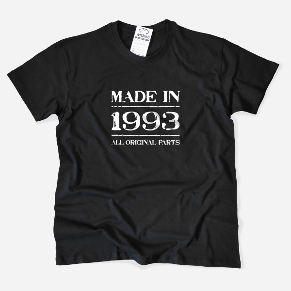 T-shirt Made in All Original Parts Homem - Ano Editável