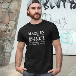 T-shirt Made in All Original Parts Homem - Ano Editável