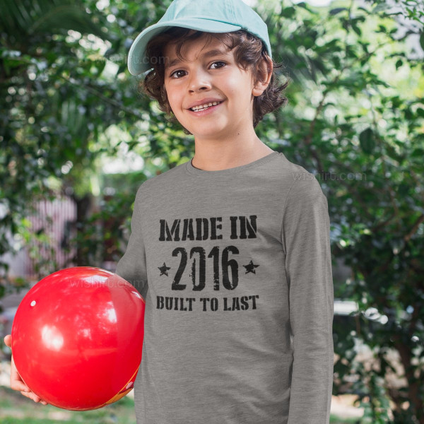 Made in Built to Last Kid's Long Sleeve T-shirt Custom Year