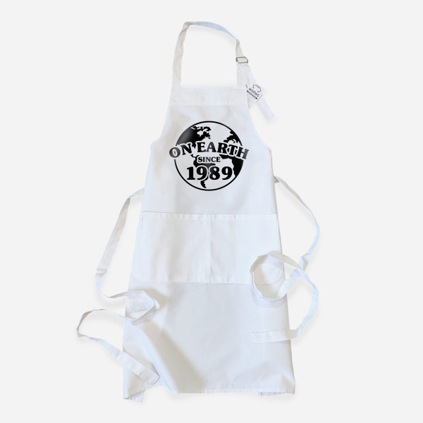 On Earth Since Customizable Year Apron