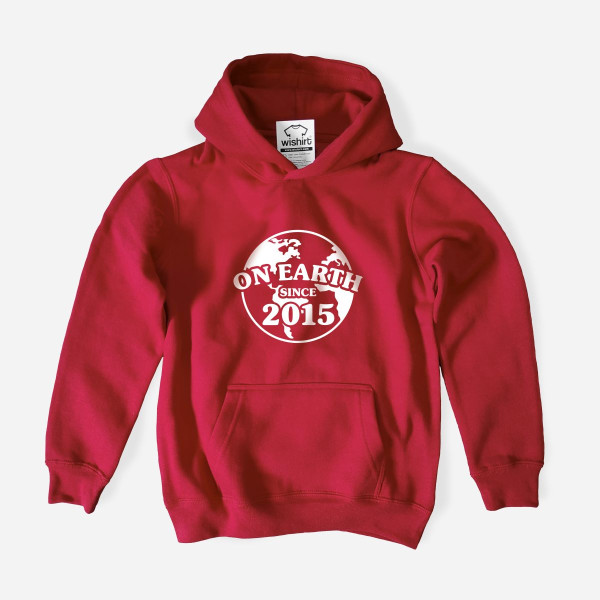 Sweatshirt com Capuz On Earth Since Criança Ano Editável