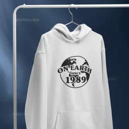 On Earth Since Customizable Year Large Size Hoodie