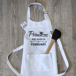 Princesses are born in Customizable Month Kid's Apron