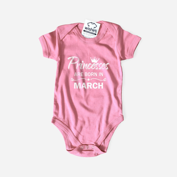 Princesses are born in Customizable Month Babygrow