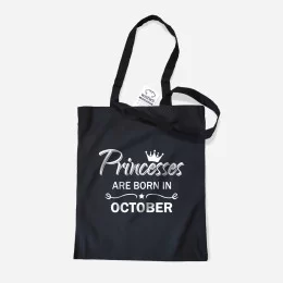 Saco de Pano Princesses are born in Mês Personalizável
