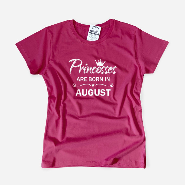 T-shirt Princesses are born in Mês Personalizável Rapariga