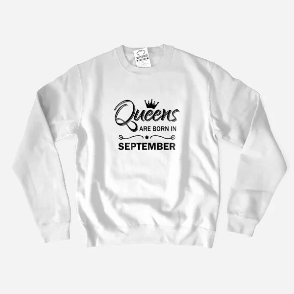 Sweatshirt Tamanho Grande Queens are born in Mês Editável Sweatshirt Tamanho Grande Queens are born in Mês Editável
