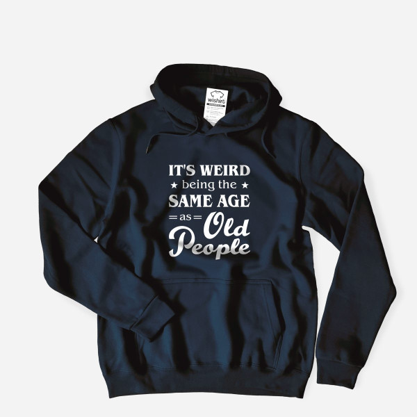 Sweatshirt com Capuz Tamanho Grande Same Age as Old People