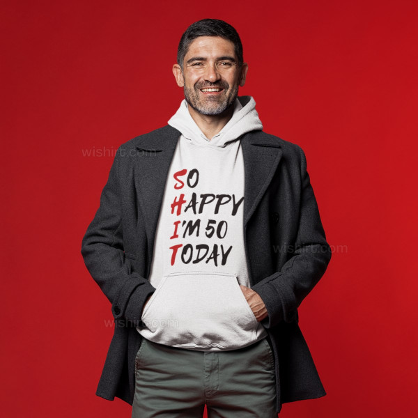 Sweatshirt com Capuz So Happy Today - Idade Personalizável