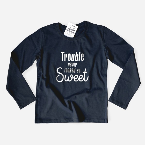 Trouble never looked so Sweet Kid's Long Sleeve T-shirt