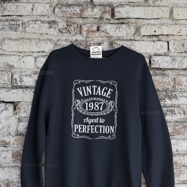 Vintage Aged to Perfection Large Size Sweatshirt
