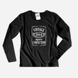 T-shirt Manga Comprida Vintage Aged to Perfection Mulher