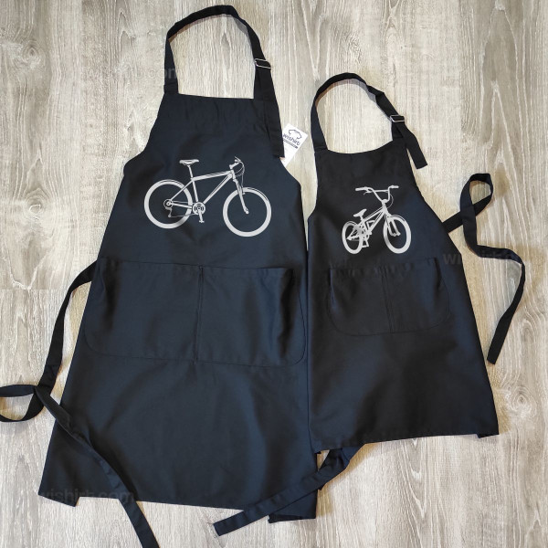 Conjunto de Aventais a Combinar Pai e Filha Bicicletas