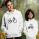 Sweatshirt com Capuz com Desenho de Bicicleta para Mulher