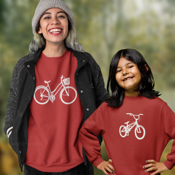 Sweatshirt com Desenho de Bicicleta para Mulher