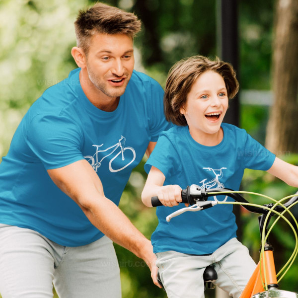 Matching T-shirt Set for Father and Son Bicycle