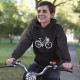 Sweatshirt com Capuz com Desenho de Bicicleta para Mulher