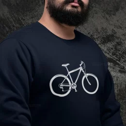 Plus Size Sweatshirt with Bicycle Design for Men